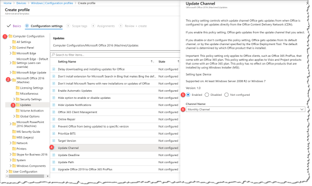 Change Offie 365 Channel from Intune ADMX - 04